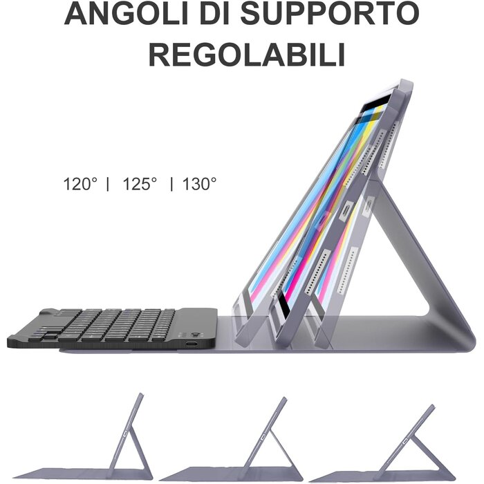 Étui clavier violet pour iPad 10/11 - QWERTY Italien - 31% de remise