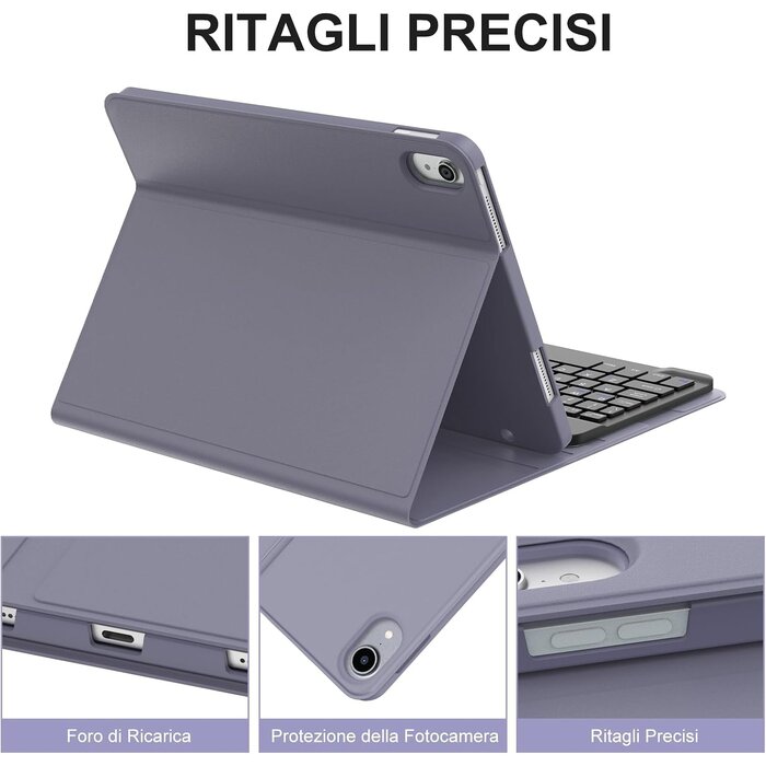 Étui clavier violet pour iPad 10/11 - QWERTY Italien - 31% de remise