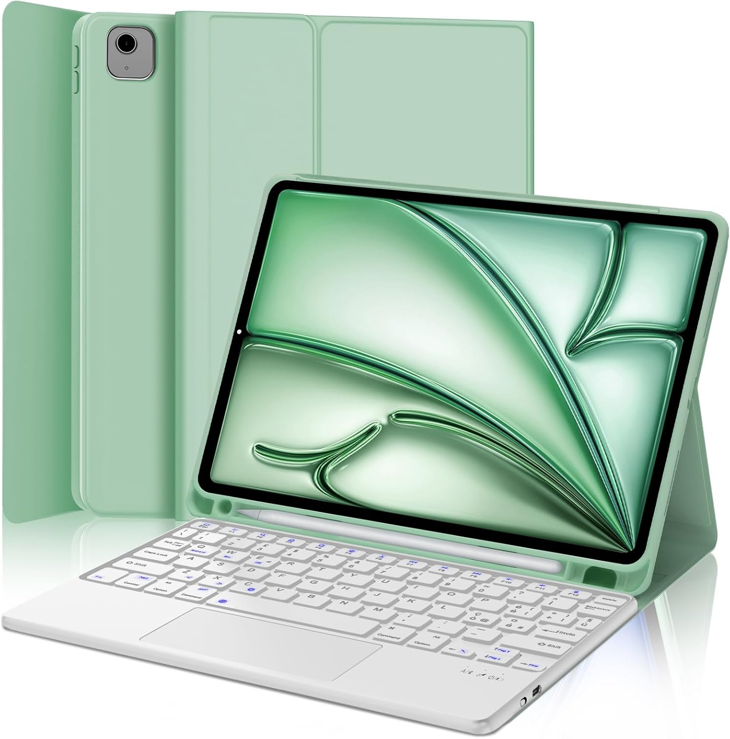 Étui clavier pour iPad Air 11" - Vert - QWERTY - Bluetooth - 32% de remise