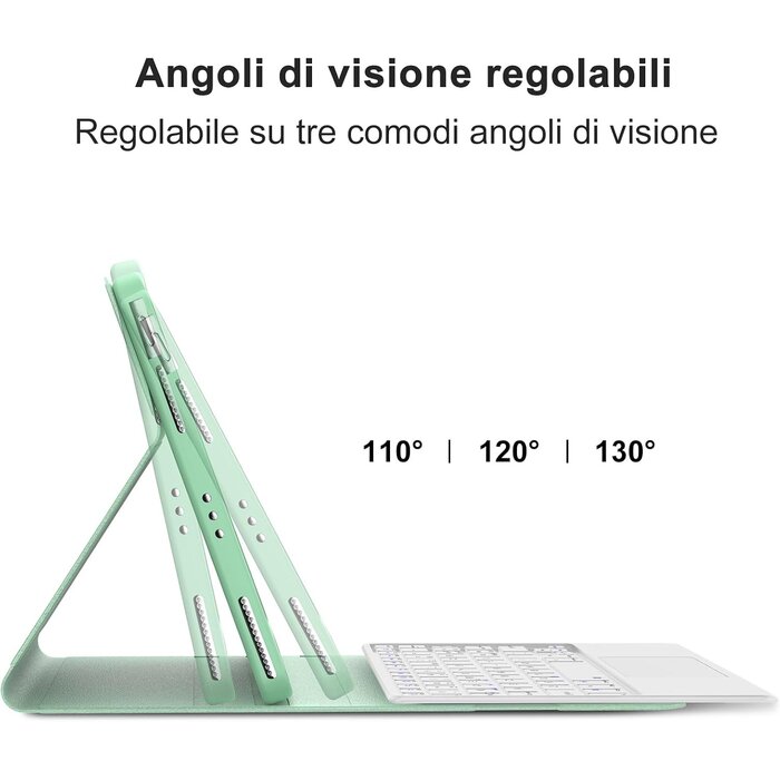 Étui clavier pour iPad Air 11" - Vert - QWERTY - Bluetooth - 32% de remise