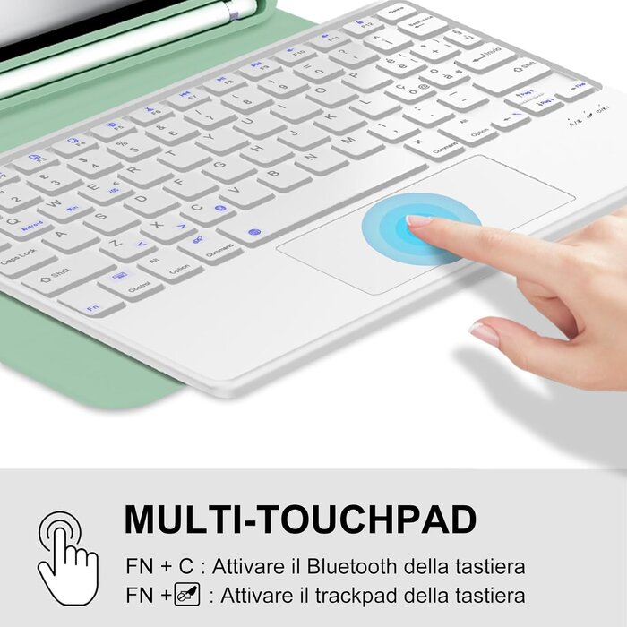 Étui clavier pour iPad Air 11" - Vert - QWERTY - Bluetooth - 32% de remise