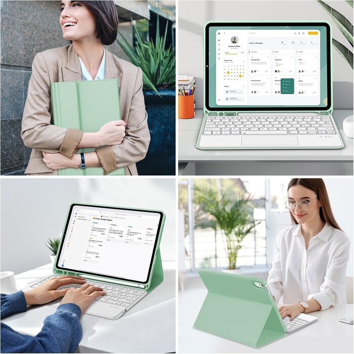 Étui clavier pour iPad Air 11" - Vert - QWERTY - Bluetooth - 32% de remise