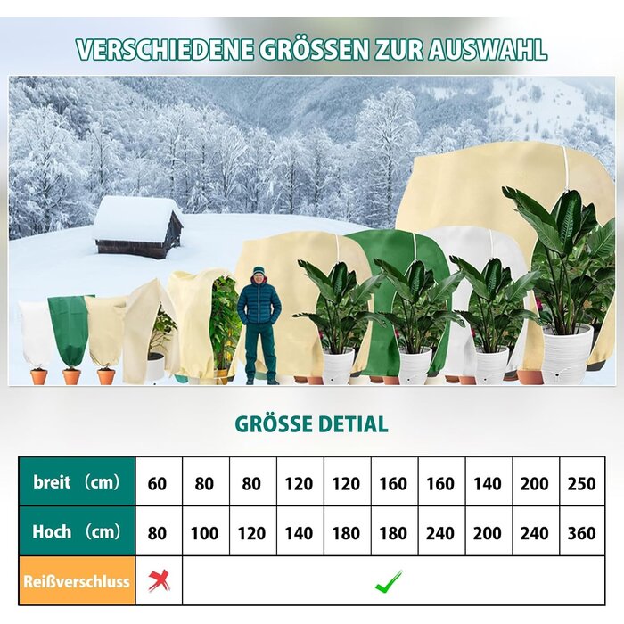 Housse hivernale pour plantes 160x240cm - Beige - 28% de remise