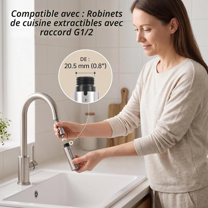 Douchette de robinet cuisine inox - 32% de remise