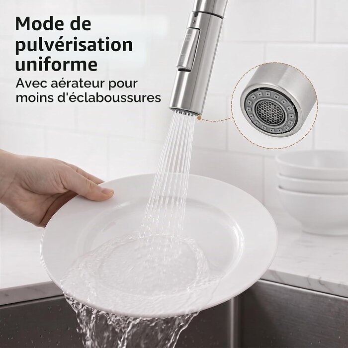 Douchette de robinet cuisine inox - 32% de remise