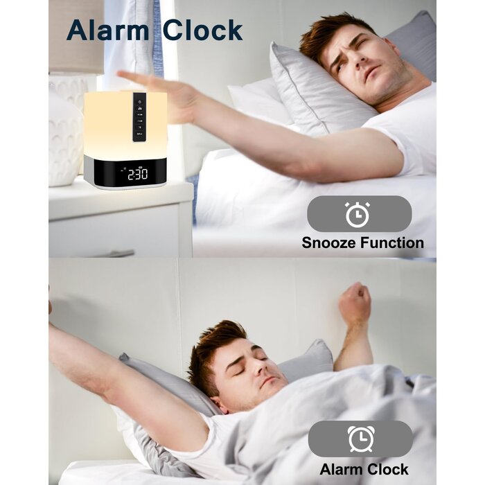 Réveil Enfant Bluetooth avec Veilleuse et Bruits Blancs - 28% de remise