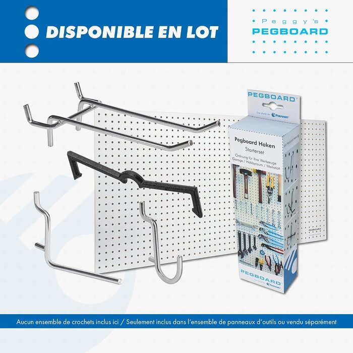 Panneau perforé pour outils 120x60 cm Blanc - 41% de remise