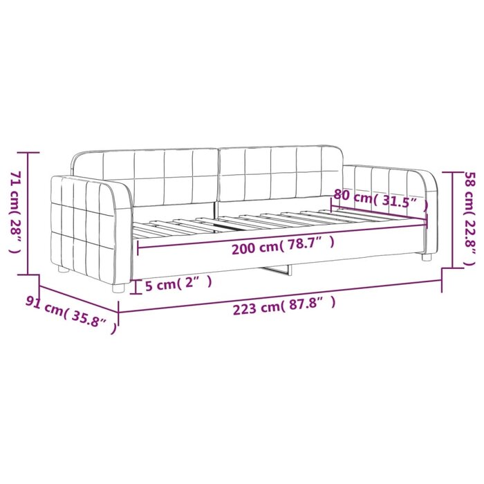 Vidaxl Canapé-lit 80x200 cm velours noir - 35% de remise