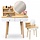 Coiffeuse bois avec miroir rond Ø40cm - 2 tiroirs - 122x80cm - 7% de remise