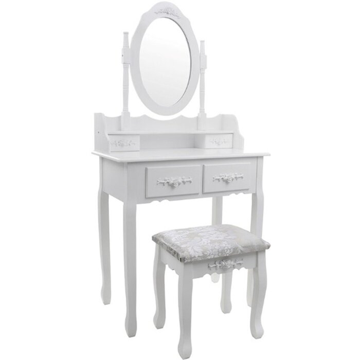 Viking Choice Coiffeuse Antique avec Miroir et Tabouret - 46% de remise