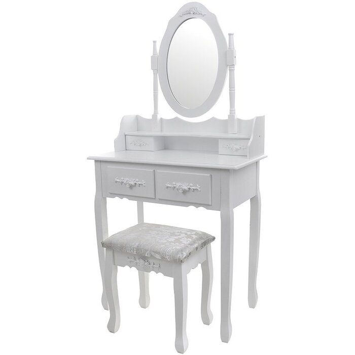 Viking Choice Coiffeuse Antique avec Miroir et Tabouret - 46% de remise