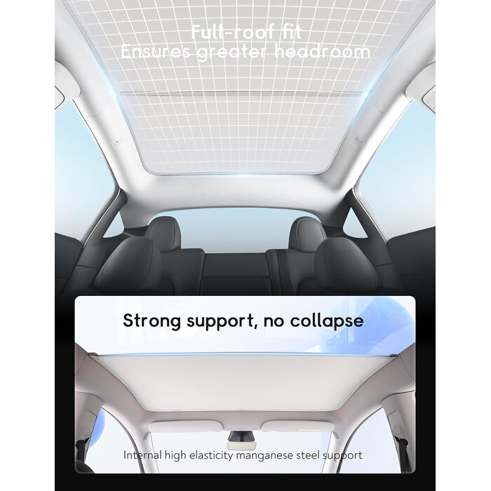 Pare-soleil pour toit Tesla Model Y - 34% de remise - Blanc