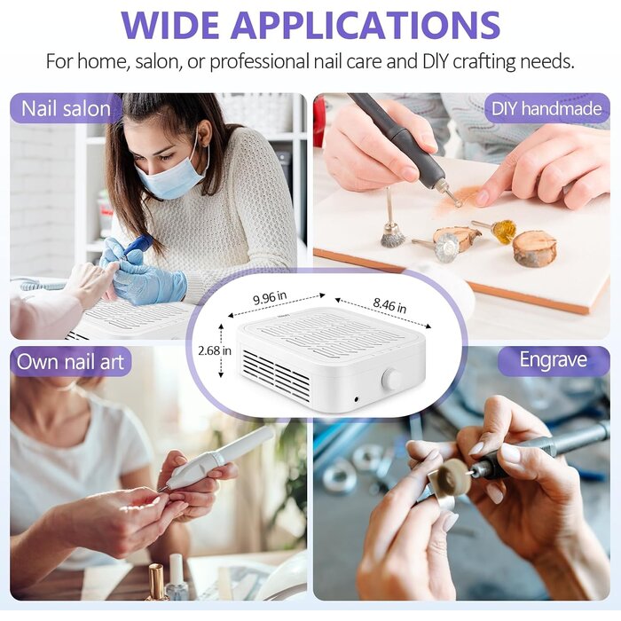 Aspirateur à poussière pour ongles 120W - Blanc - 40% de remise