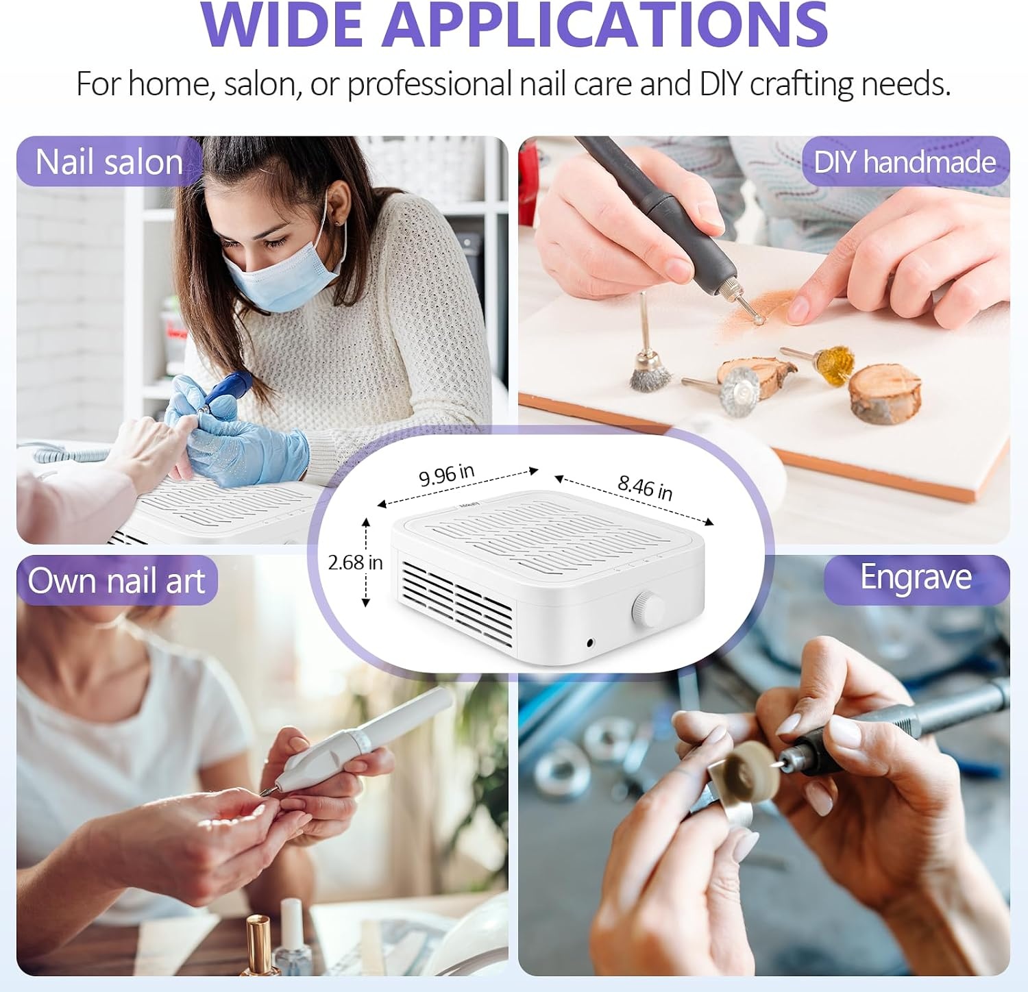 Aspirateur à poussière pour ongles 120W - Blanc - 40% de remise