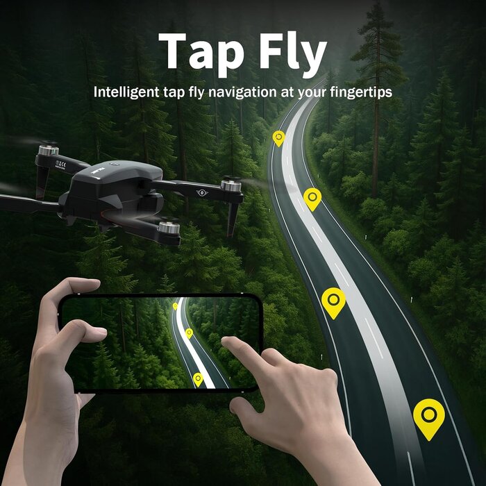 Drone HD 1080P avec caméra réglable et LED RGB - Noir - 33% de remise
