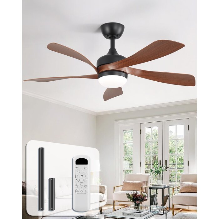 Ventilateur de plafond LED 132 cm bois clair - 35% de remise