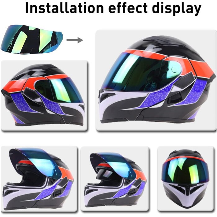 Visière de casque moto universelle - 28% de remise - Polycarbonate