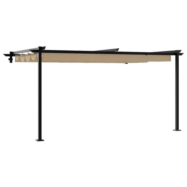 Vidaxl Gazebo mural rétractable 400x300cm taupe - 35% de remise