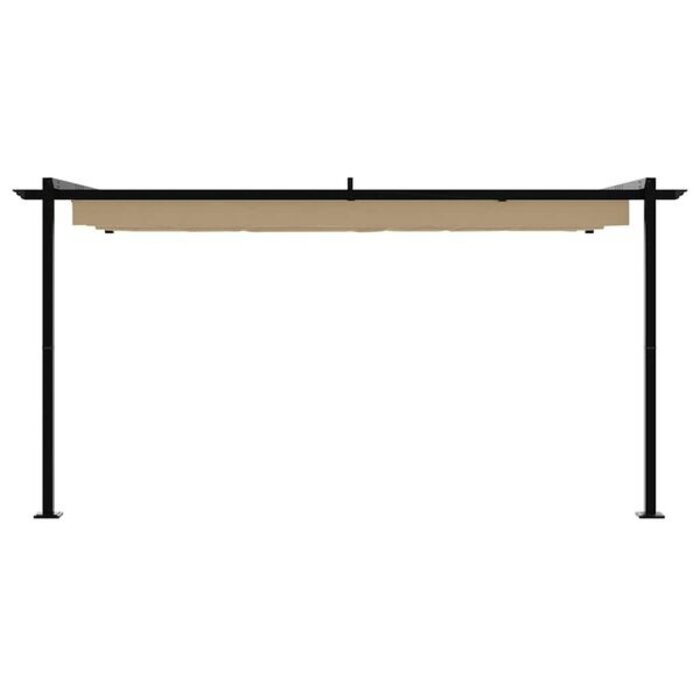 Vidaxl Gazebo mural rétractable 400x300cm taupe - 35% de remise