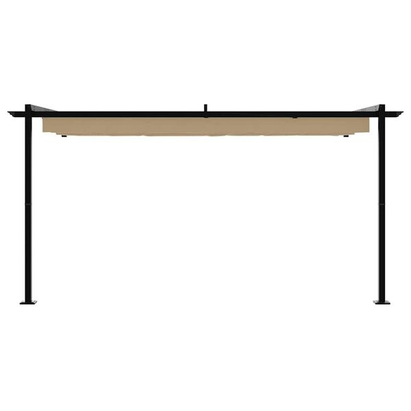 Vidaxl Gazebo mural rétractable 400x300cm taupe - 35% de remise