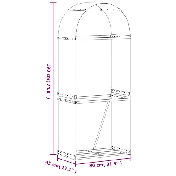 Vidaxl Abri à bois anthracite 80x45x190 cm - 34% de remise
