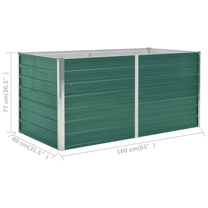 Vidaxl Jardinière surélevée en acier vert 160x80 cm - 34% de remise