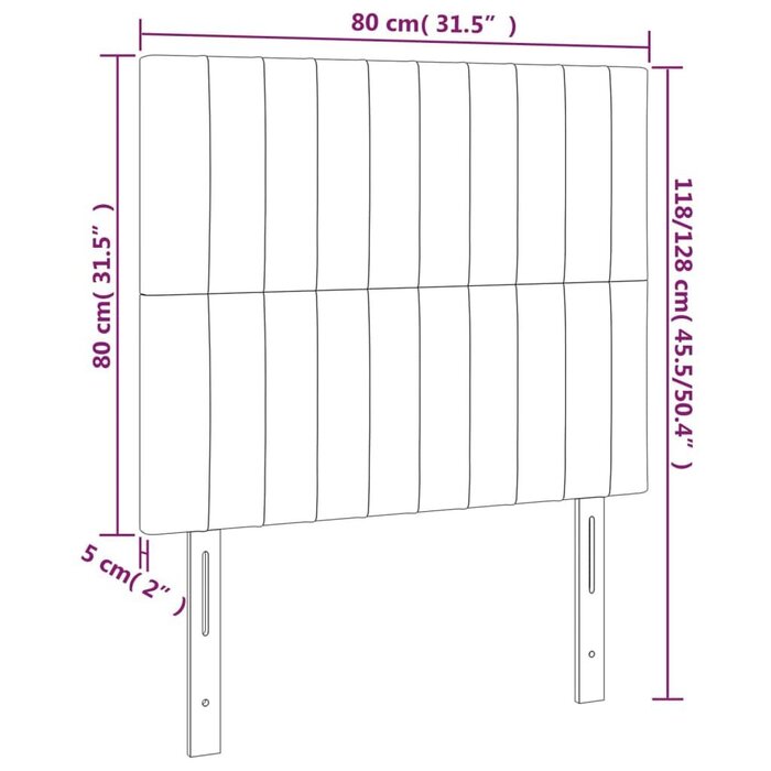 Vidaxl Lot de 2 têtes de lit gris clair - 80x88 cm - 34% de remise