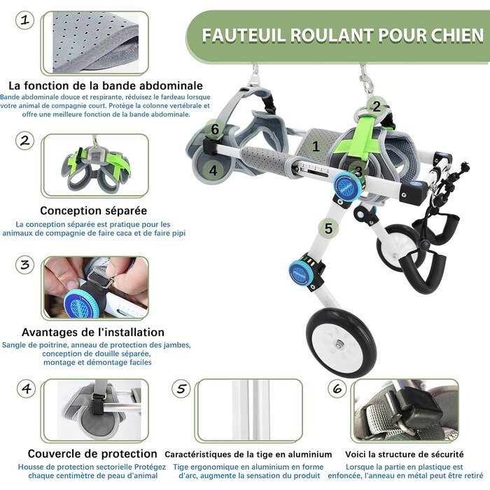 Fauteuil roulant pour chien XS - Pliable - 58% de remise