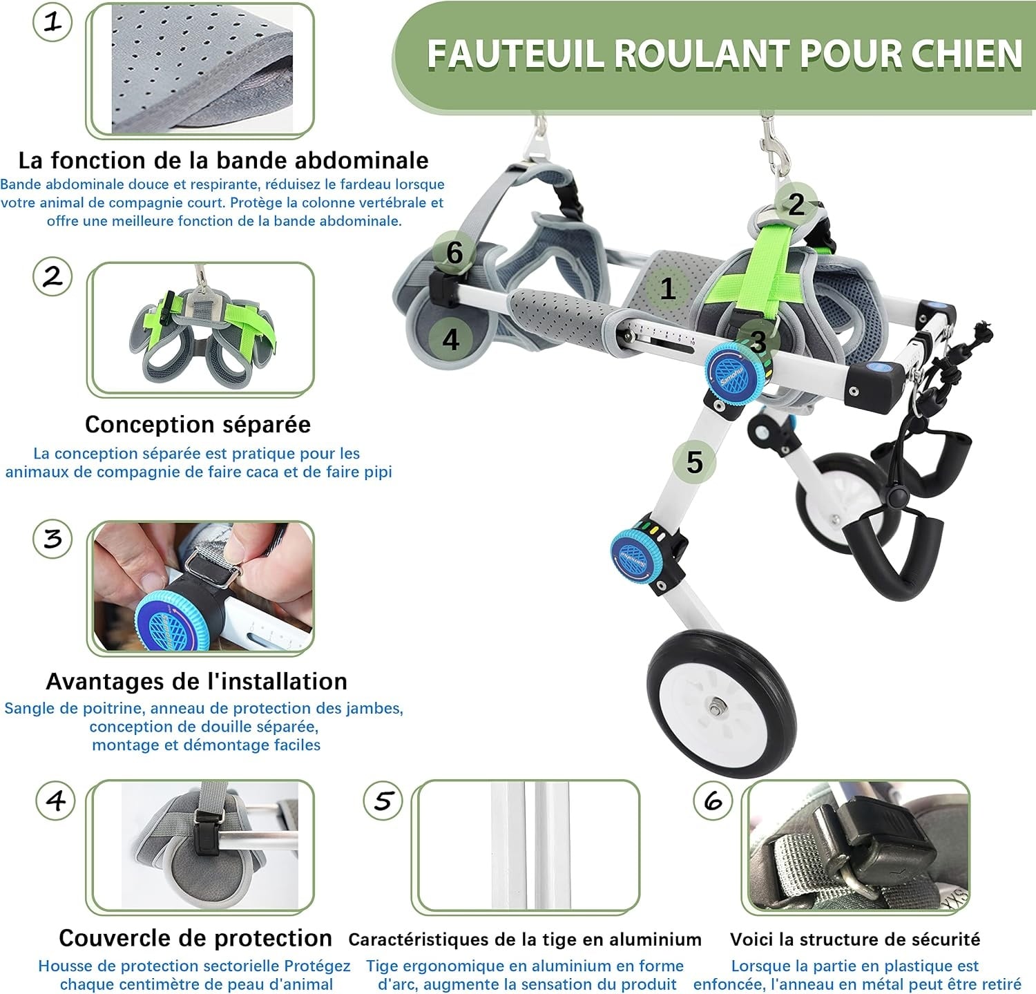 Fauteuil roulant pour chien XS - Pliable - 58% de remise
