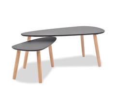 Vidaxl Set de 2 tables basses scandinaves noir - 56% de remise