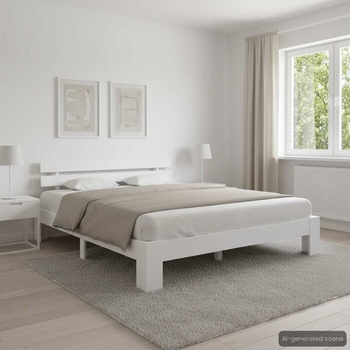 Vidaxl Cadre de lit 180x200cm en pin massif blanc - 35% de remise