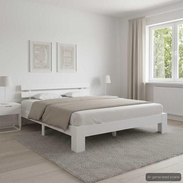 Vidaxl Cadre de lit 180x200cm en pin massif blanc - 35% de remise