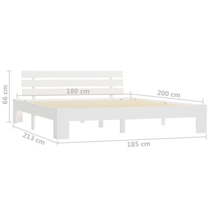 Vidaxl Cadre de lit 180x200cm en pin massif blanc - 35% de remise