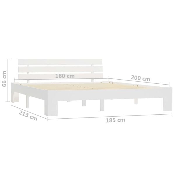 Vidaxl Cadre de lit 180x200cm en pin massif blanc - 35% de remise