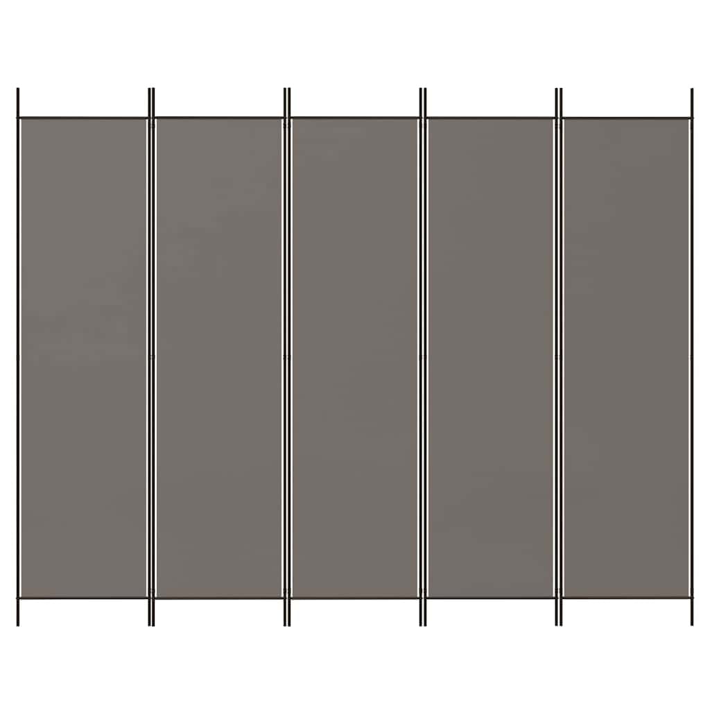 Vidaxl Paravent 5 panneaux 250x200 cm anthracite - 32% de remise