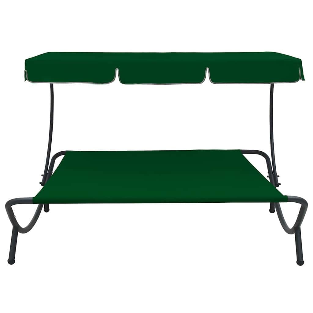 Vidaxl Lit de jardin double avec auvent vert - 200 x 173 cm - 34% de remise