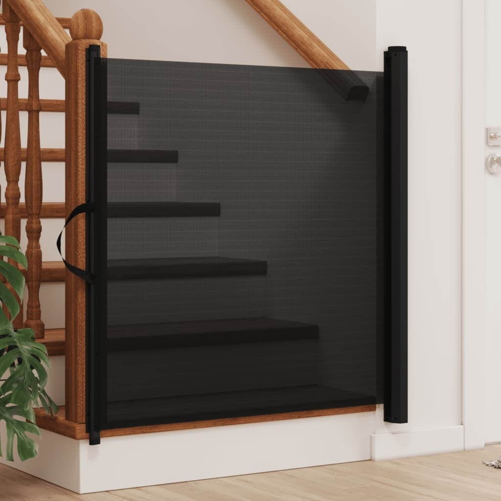Vidaxl Barrière rétractable pour animaux 117,5 x 125 cm - Noir - 34% de remise