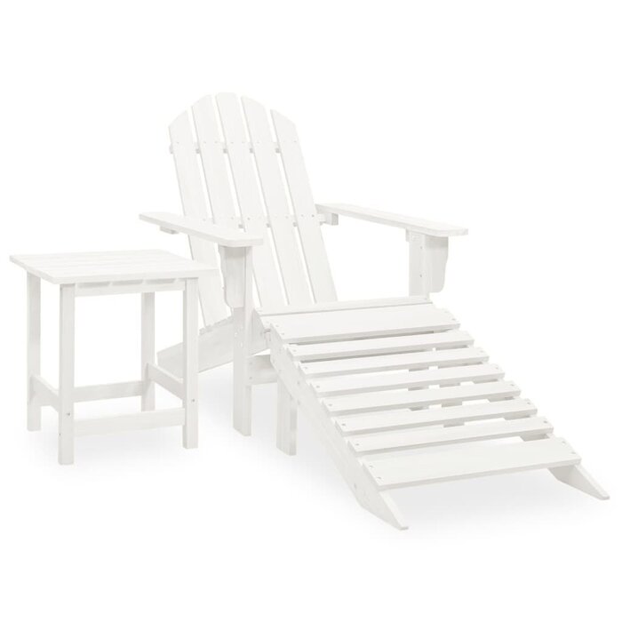 Vidaxl Chaise Adirondack avec repose-pieds et table - Blanc - 34% de remise