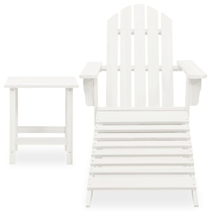 Vidaxl Chaise Adirondack avec repose-pieds et table - Blanc - 34% de remise
