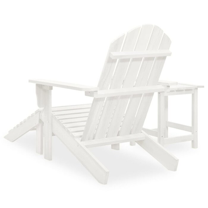 Vidaxl Chaise Adirondack avec repose-pieds et table - Blanc - 34% de remise