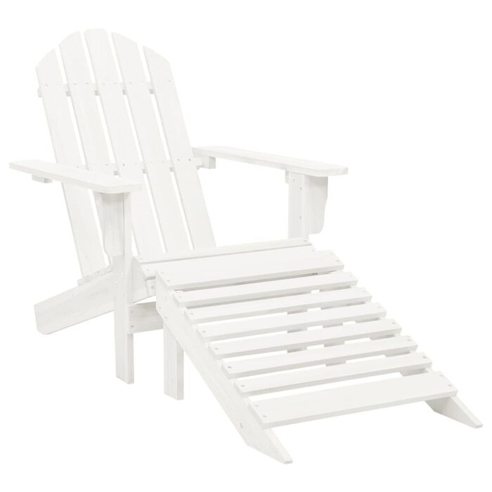 Vidaxl Chaise Adirondack avec repose-pieds et table - Blanc - 34% de remise