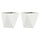 Lot de 2 bacs à fleurs en acier blanc 50x50x50cm - 35% de remise