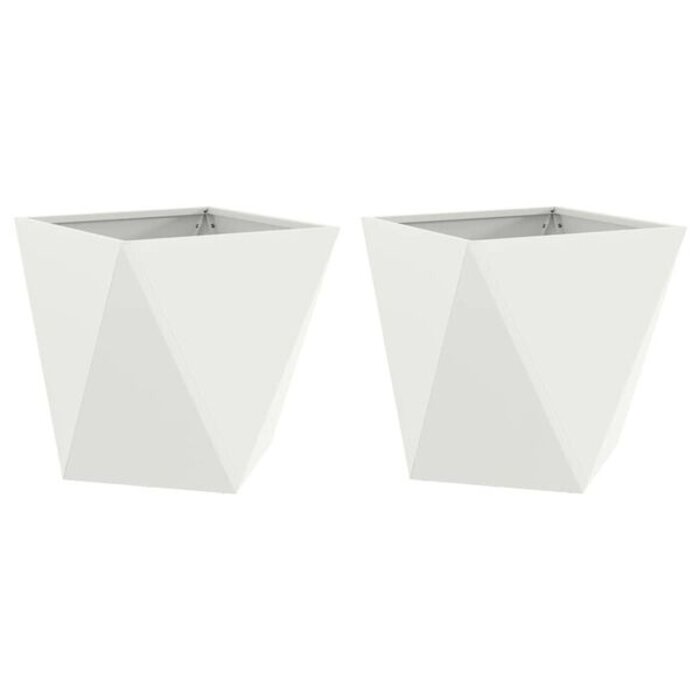 Vidaxl Lot de 2 bacs à fleurs en acier blanc 50x50x50cm - 35% de remise