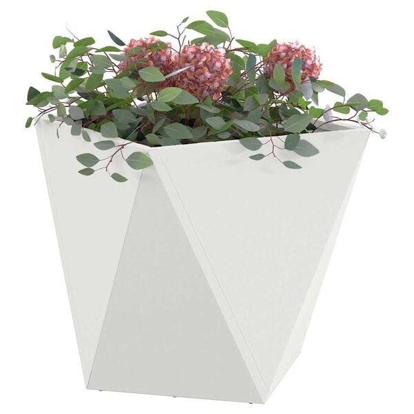 Vidaxl Lot de 2 bacs à fleurs en acier blanc 50x50x50cm - 35% de remise