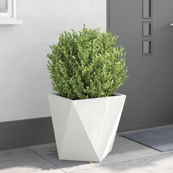 Vidaxl Lot de 2 bacs à fleurs en acier blanc 50x50x50cm - 35% de remise