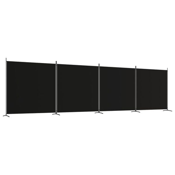 Vidaxl Paravent noir 4 panneaux 698x180 cm - 34% de remise