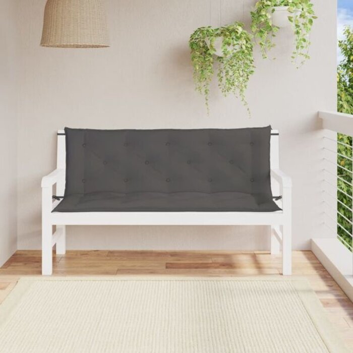Vidaxl Lot de 2 coussins pour banc de jardin 150x50 cm, anthracite - 32% de remise