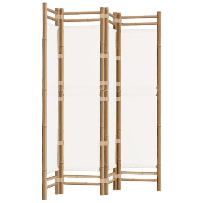 Vidaxl Paravent en bambou et toile 160x180cm - 4 panneaux - 34% de remise
