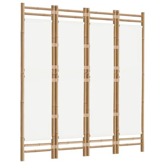 Vidaxl Paravent en bambou et toile 160x180cm - 4 panneaux - 34% de remise