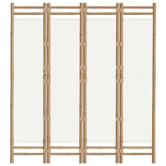 Vidaxl Paravent en bambou et toile 160x180cm - 4 panneaux - 34% de remise